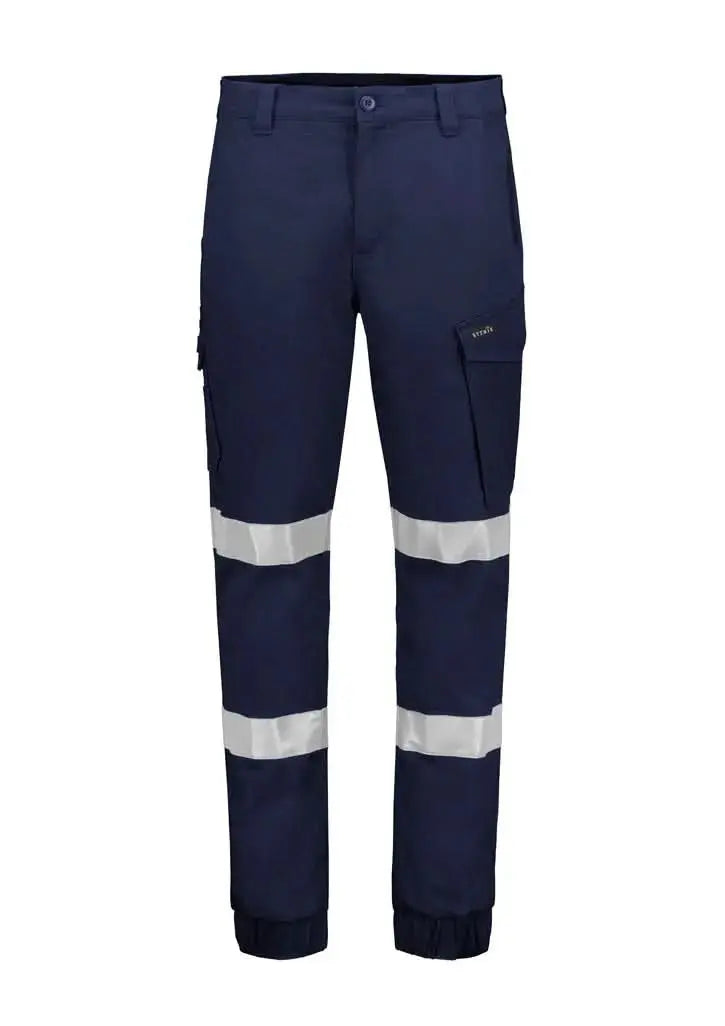 TMS Men's Stretch Taped Cuffed Work Pant ZP935 x 3 in Navy